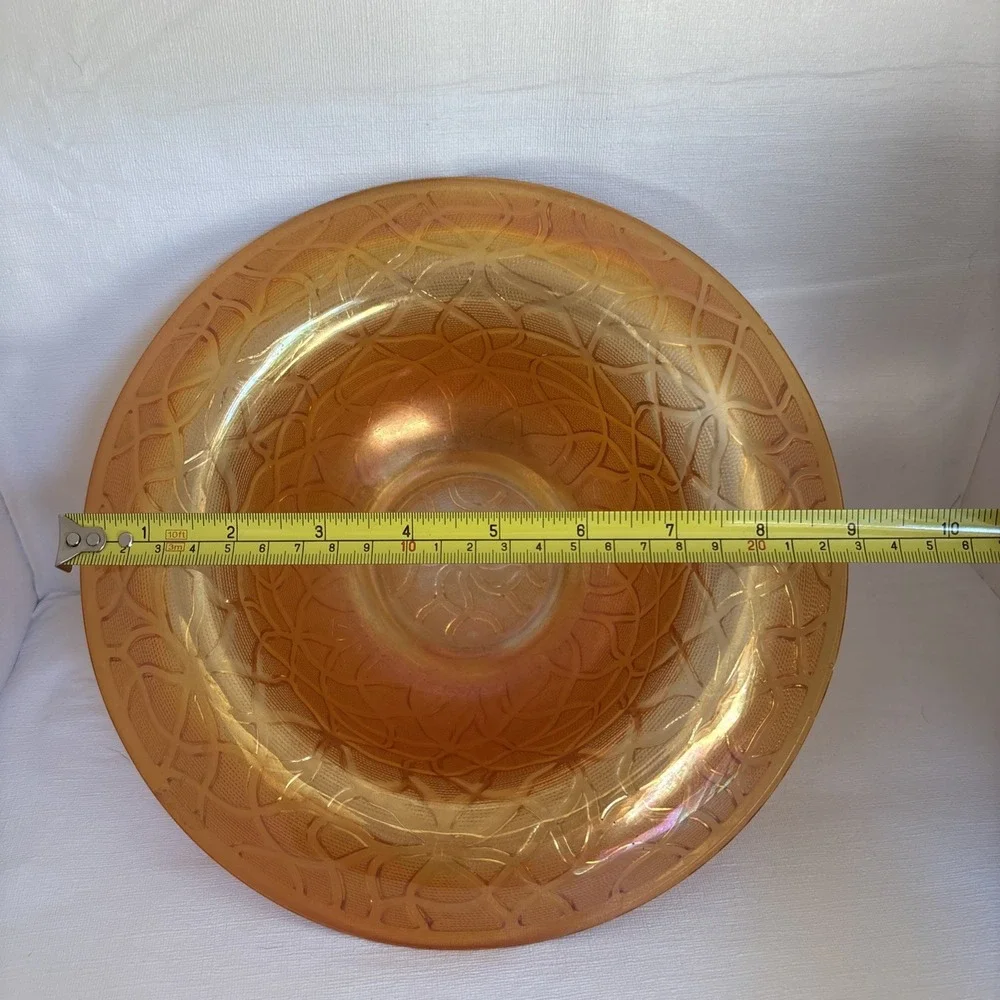 Vintage Imperial Marigold Carnival Glass Soda Gold Rolled Rim Bowl